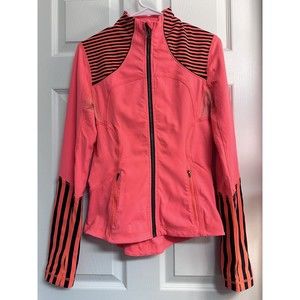 Lululemon Athletica Luon Forme Zip Jacket Light Flare Inkwell Stripes Size 6